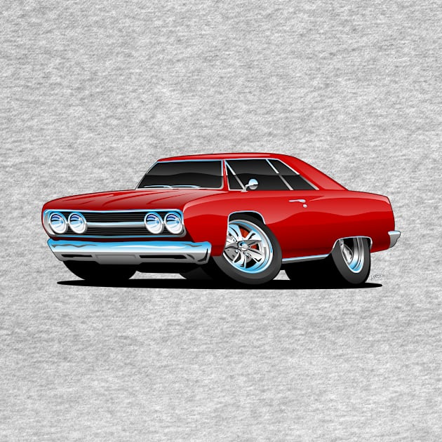 Red Hot Classic Muscle Car Coupe Cartoon by hobrath